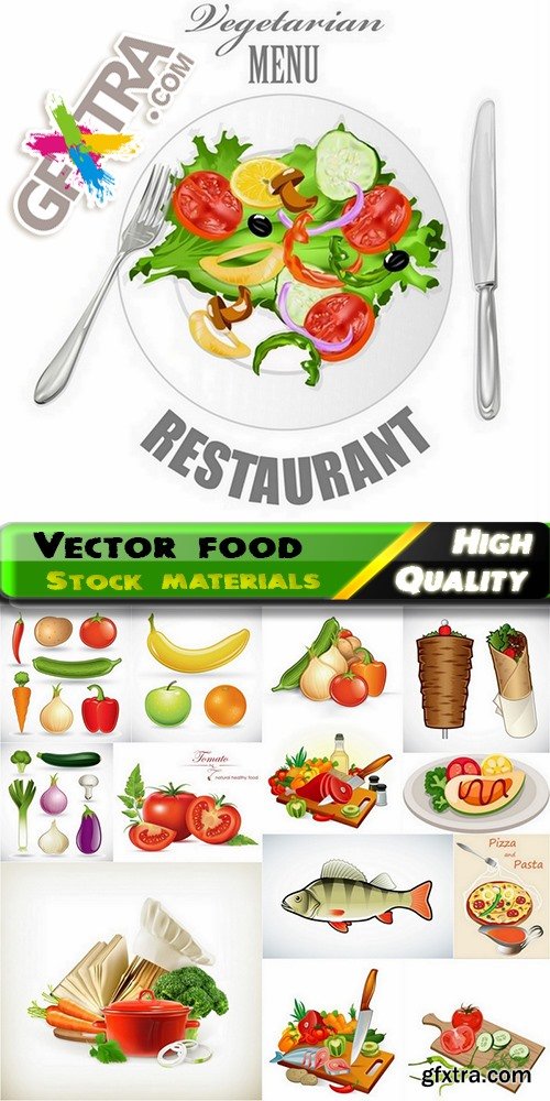 Set of Different vector food from stock #3 - 25 Eps