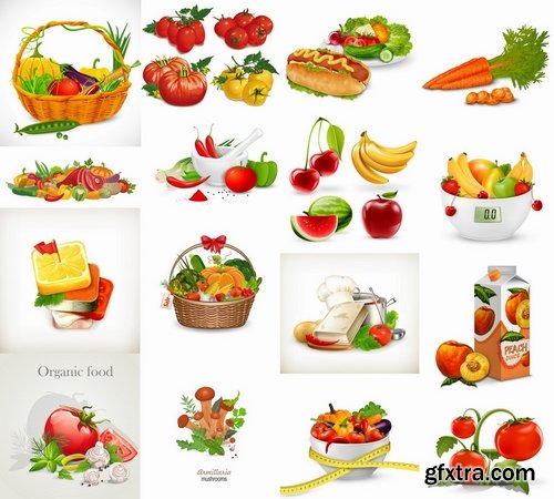 Set of Different vector food from stock #3 - 25 Eps