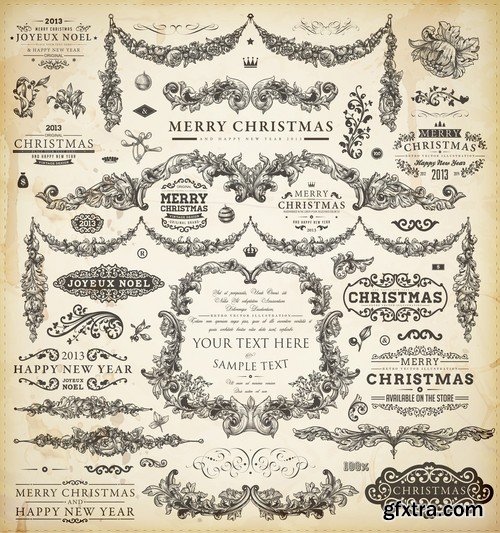Vintage VEctor Elements - 30x EPS