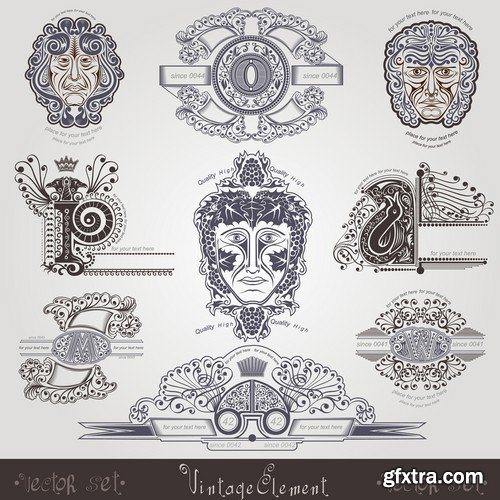 Vintage VEctor Elements - 30x EPS