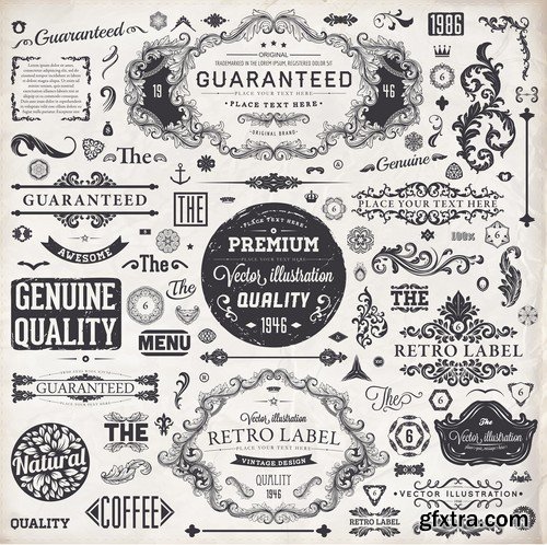 Vintage VEctor Elements - 30x EPS