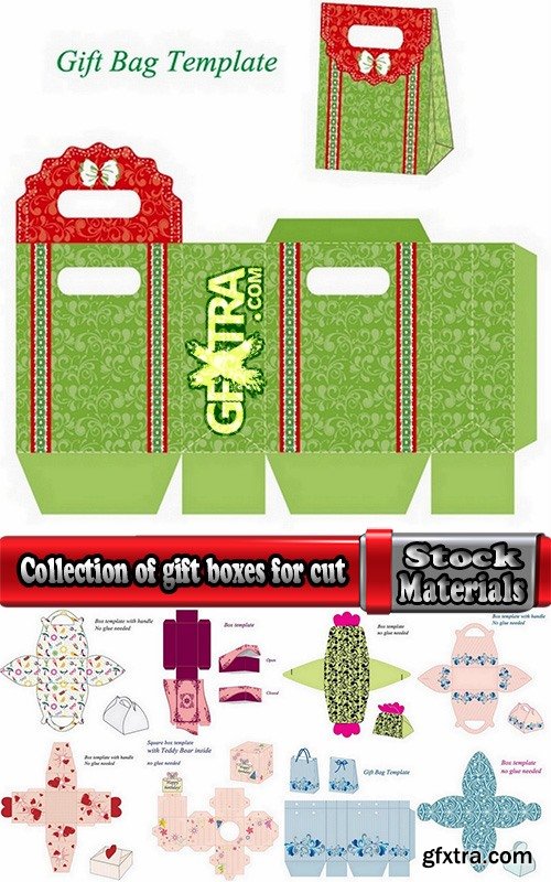 Collection of gift boxes for cut vector image #2-25 Eps