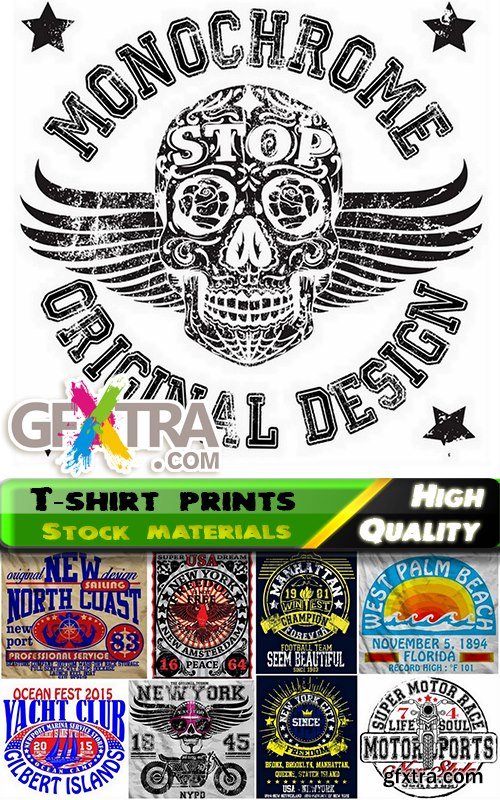 T-shirt prints design in vector from stock #13 - 25 Eps + 25 Ai