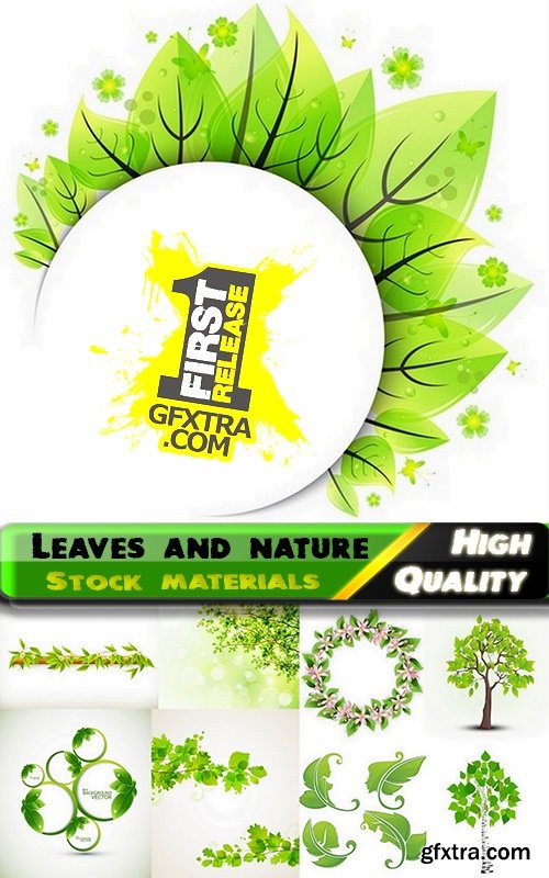 Vector leaves and nature from stock - 25 Eps