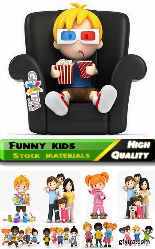 3D render funny kids Stock images - 25 HQ Jpg