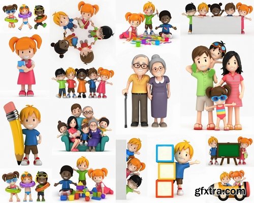 3D render funny kids Stock images - 25 HQ Jpg