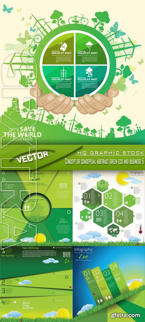 Stock Vector - Concept or conceptual abstract green eco and business 5