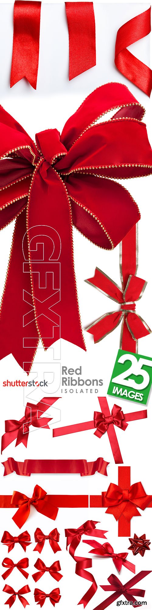 Red Ribbons Isolated 25xJPG