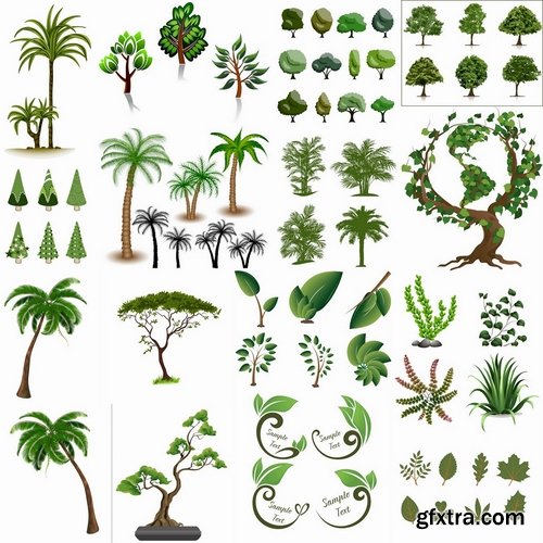 Vector leaves and nature and grass from stock - 25 Eps