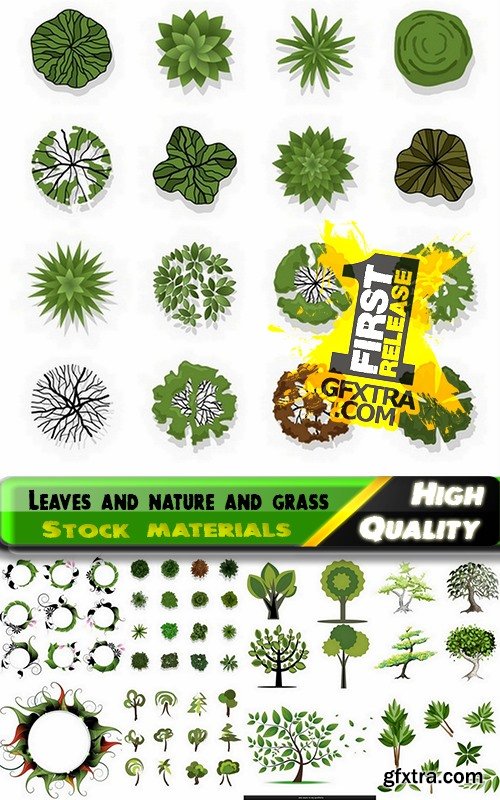 Vector leaves and nature and grass from stock - 25 Eps