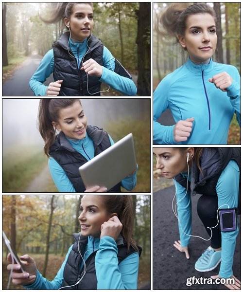 She is determined to run - Stock Photo She is determined to run - Stock Photo