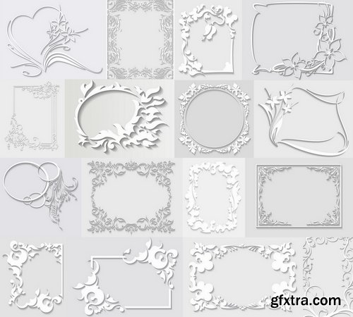 Beautiful paper frames for photo in vector from stock - 25 Eps