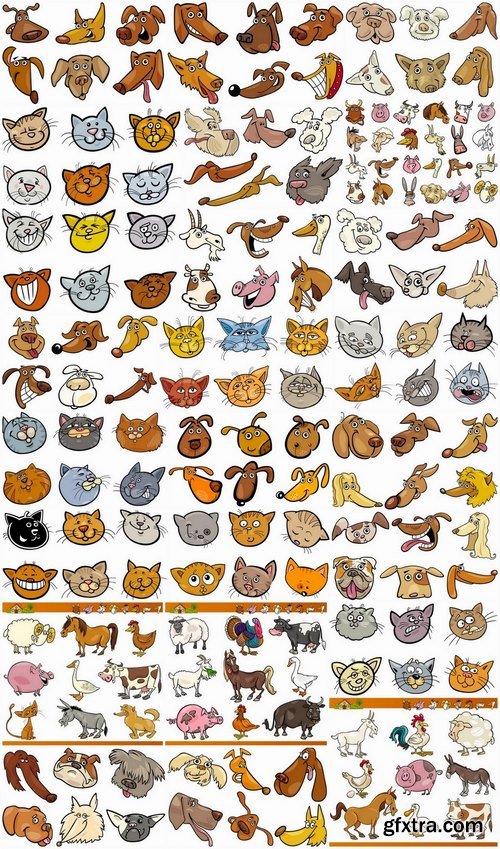 Funny cartoon animals in vector from stock #5 - 25 Eps