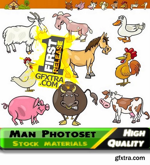 Funny cartoon animals in vector from stock #5 - 25 Eps