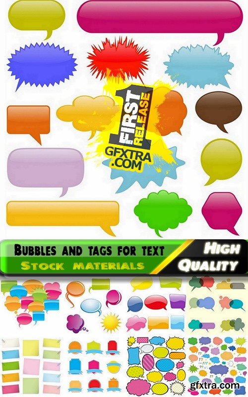 Colorful bubbles and tags for text in vector from stock - 25 Eps