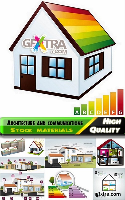 Architecture of vector houses and сommunications - 25 Eps