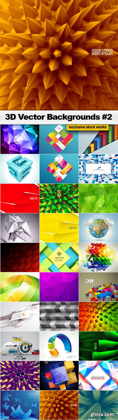 3D Vector Backgrounds #2 -  30x EPS