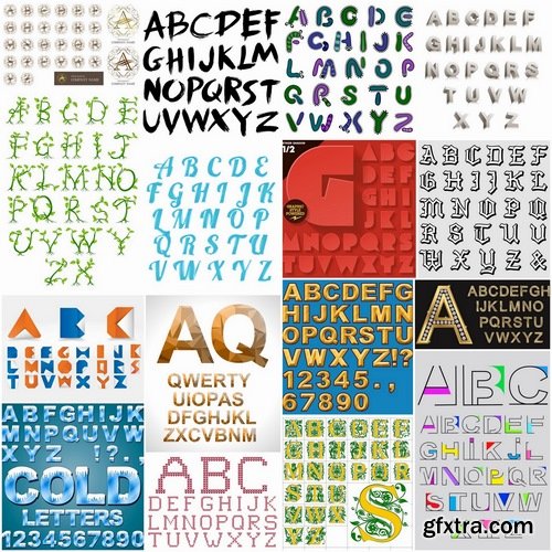 Different Fonts and alphabet in vector from stock #4 - 25 Eps