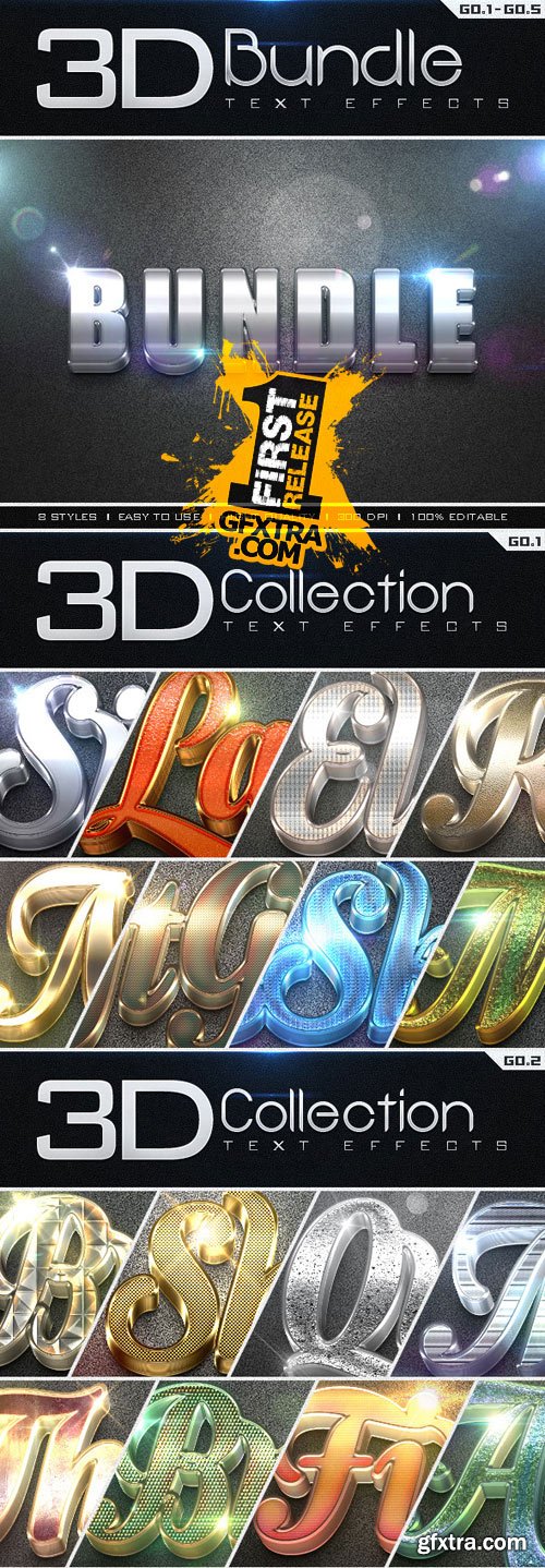 Graphicriver - 3D Collection Text Effects Bundle 9276680