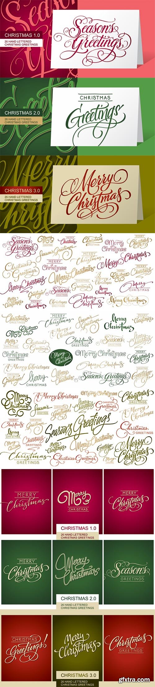 FM Christmas 1.0, 2.0 & 3.0 Hand Lettered Greetings 3xOTF $60