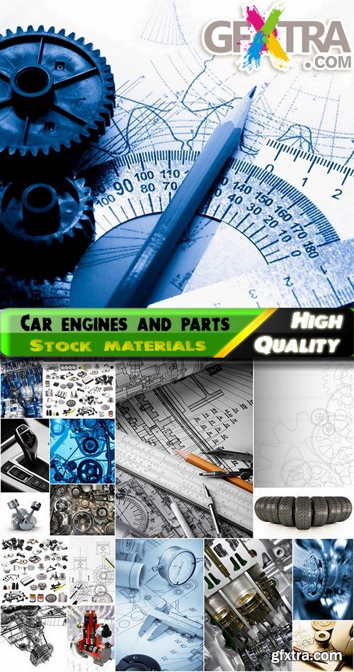 Car engines and parts drawings Stock images - 25 HQ Jpg