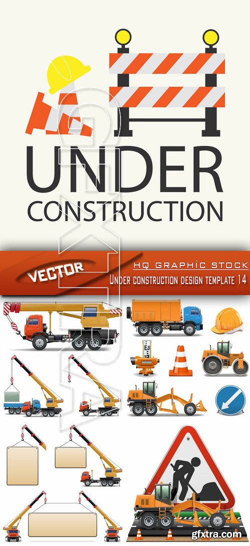 Stock Vector - Under construction design template 14