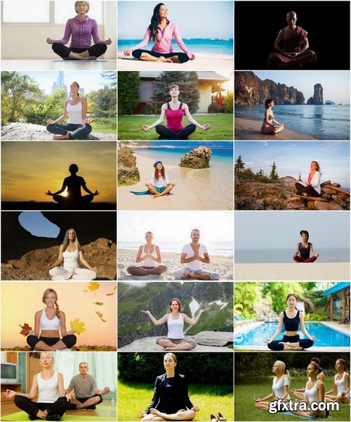 Collection of people who meditate 25 UHQ Jpeg