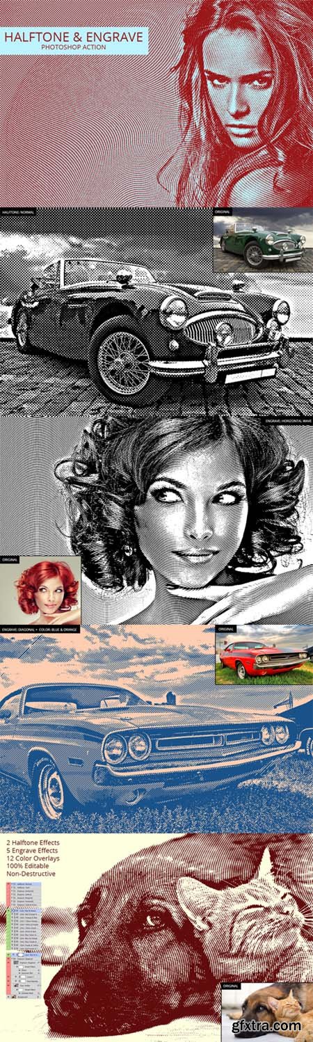 CreativeMarket - Halftone & Engrave - PS Action 107760