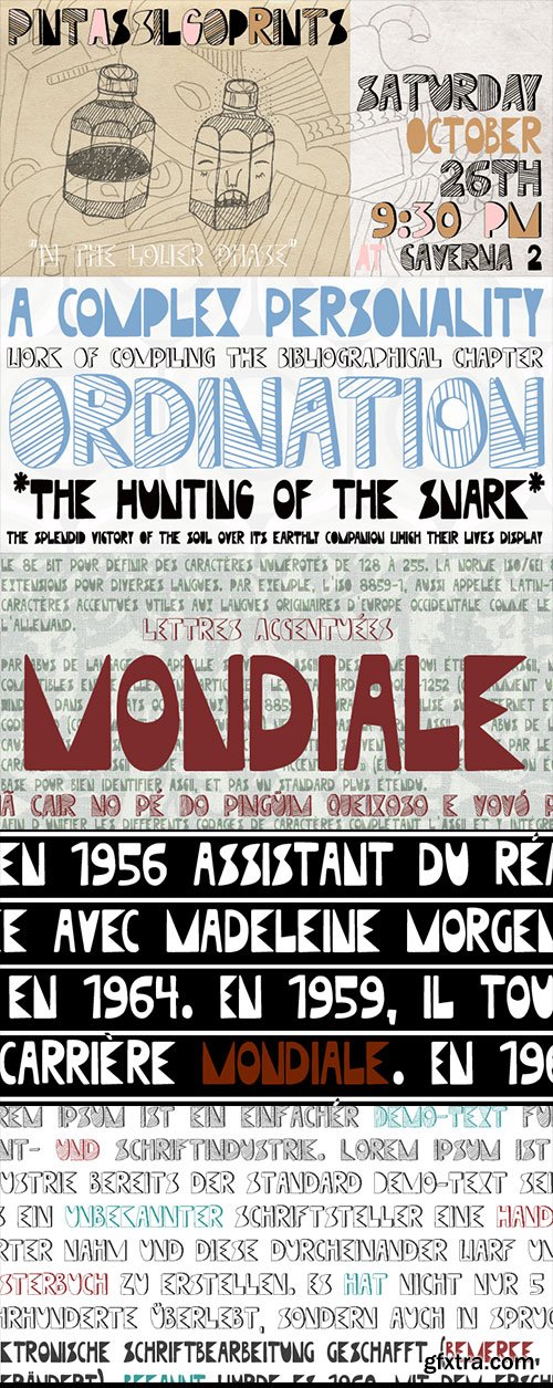 Mondiale Font Family 3xOTF $28