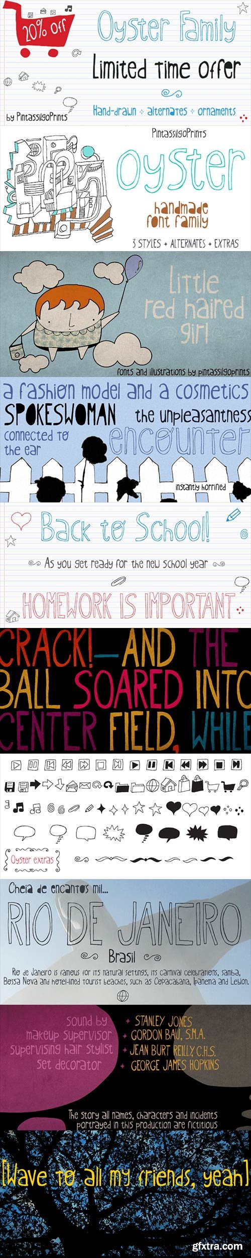 Oyster Font Family 7xOTF $45