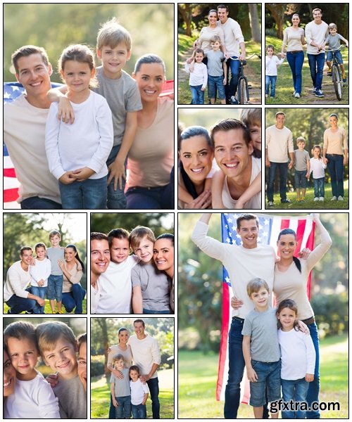 Happy family in the park - Stock Photo Happy family in the park - Stock Photo