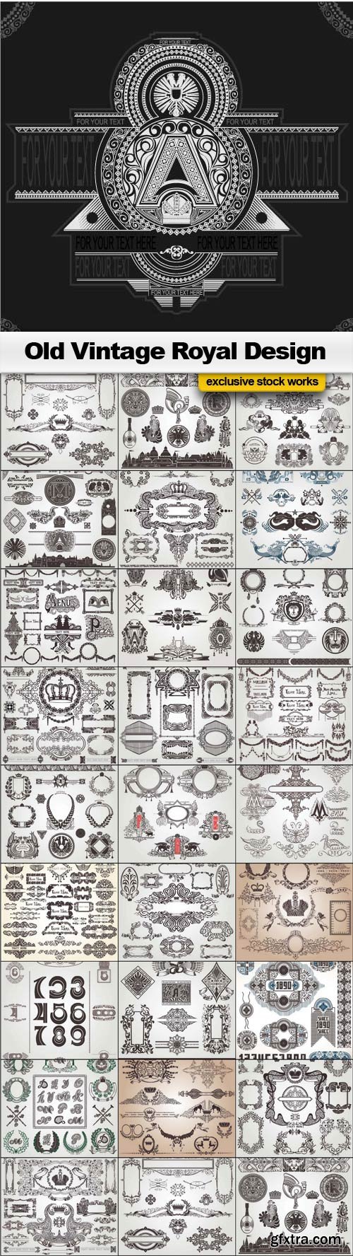 Old Vintage Royal Design - 25x EPS