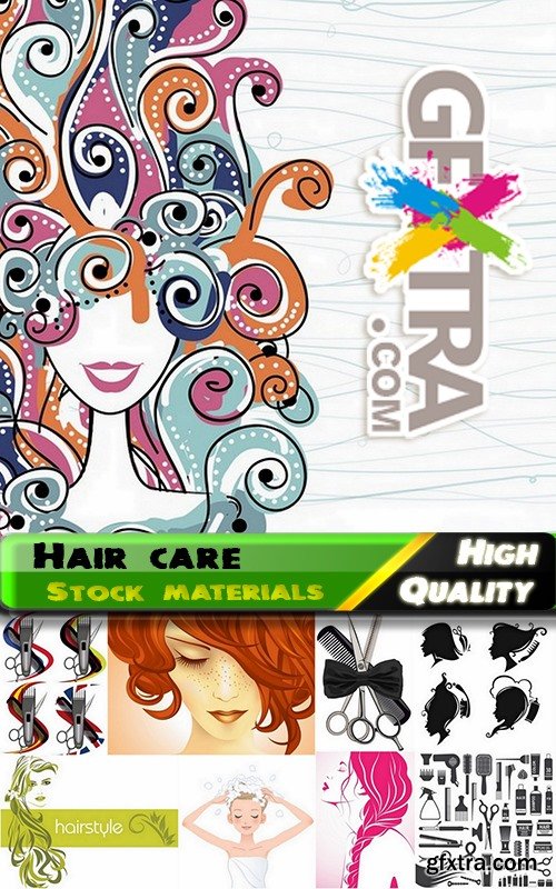 Hair care in vector from stock - 25 Eps