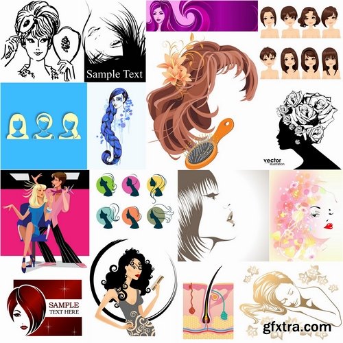 Hair care in vector from stock - 25 Eps