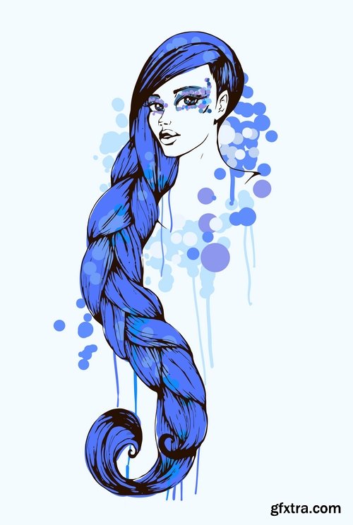 Hair care in vector from stock - 25 Eps