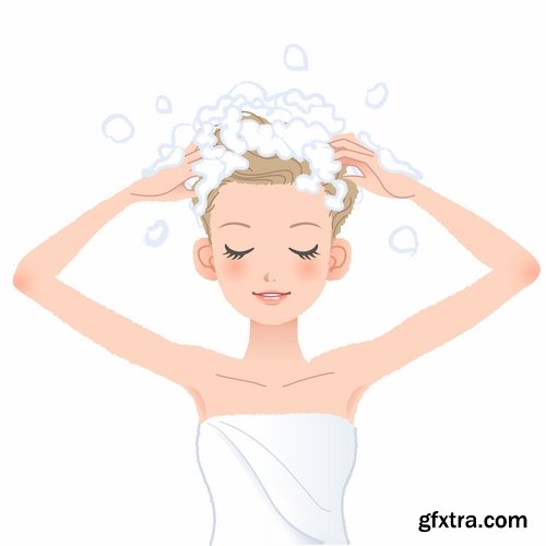 Hair care in vector from stock - 25 Eps