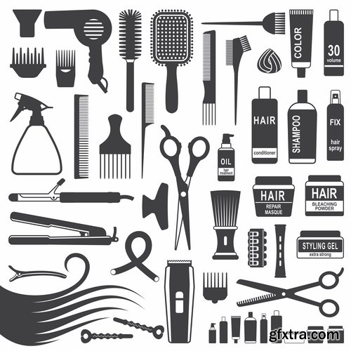 Hair care in vector from stock - 25 Eps