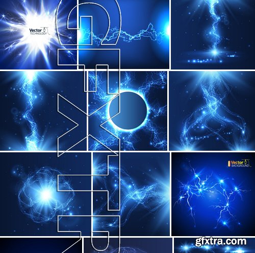 Stock Vectors - Abstract background electric glow, 25xEPS