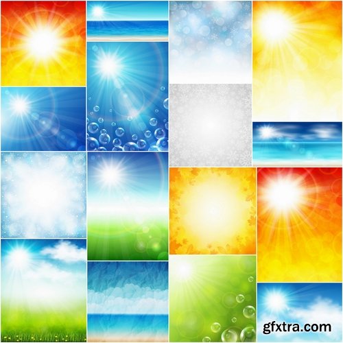 Beautiful backgrounds of nature - 25 Eps