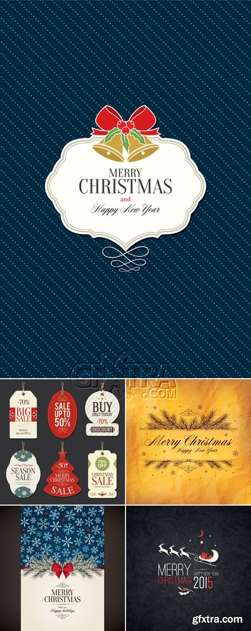 Merry Christmas Cards Vector 5