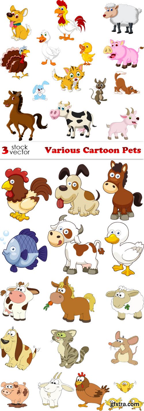 Vectors - Various Cartoon Pets