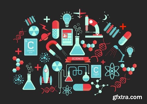 Research and science in vector from stock - 25 Eps