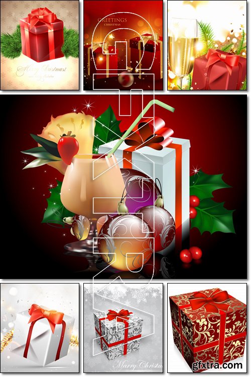 Christmas Gift With Copy Space - Vector