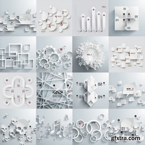 White paper vector elements from stock - 25 Eps