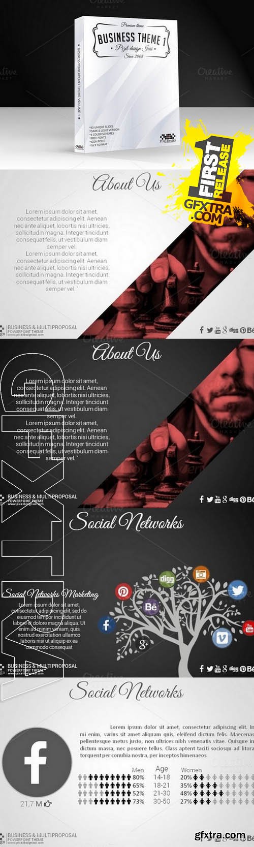 Business PowerPoint Theme Volume 1 - Creativemarket 42796