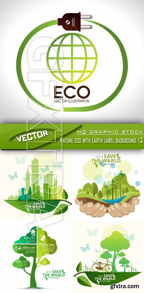 Stock Vector - Nature eco with earth label backround 12