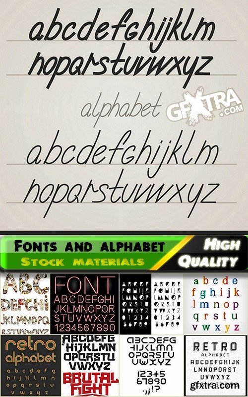 Different Fonts and alphabet in vector from stock #5 - 25 Eps