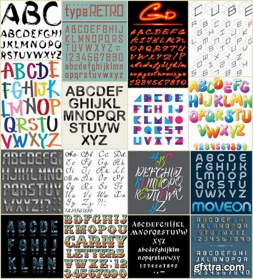 Different Fonts and alphabet in vector from stock #5 - 25 Eps