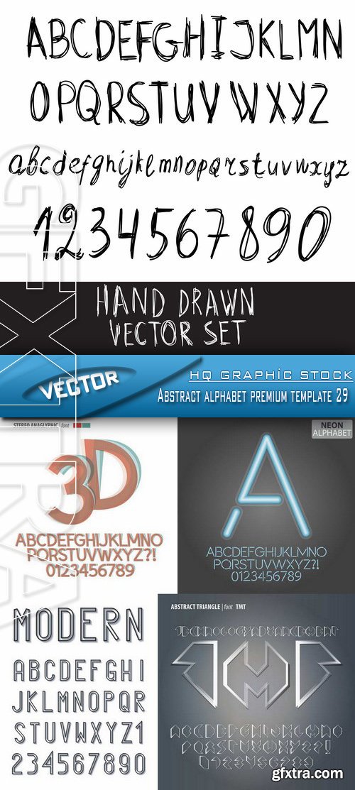 Stock Vector - Abstract alphabet premium template 29
