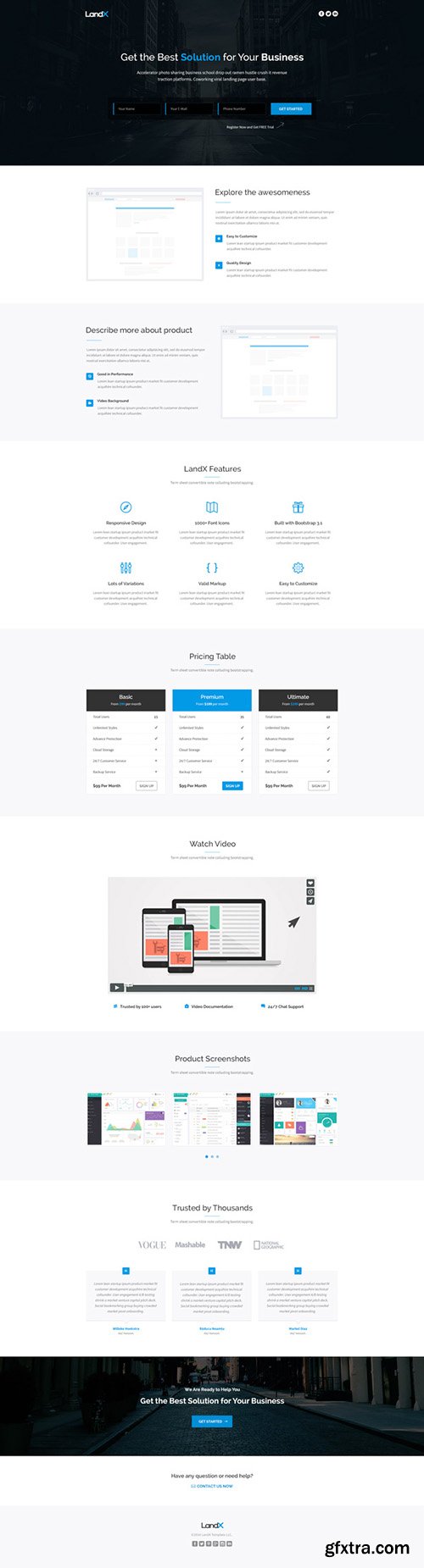 PSD Web Template - LandX - One Page Theme PSD Web Template - LandX - One Page Theme